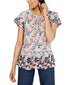 Printed Ruffled Peasant Top